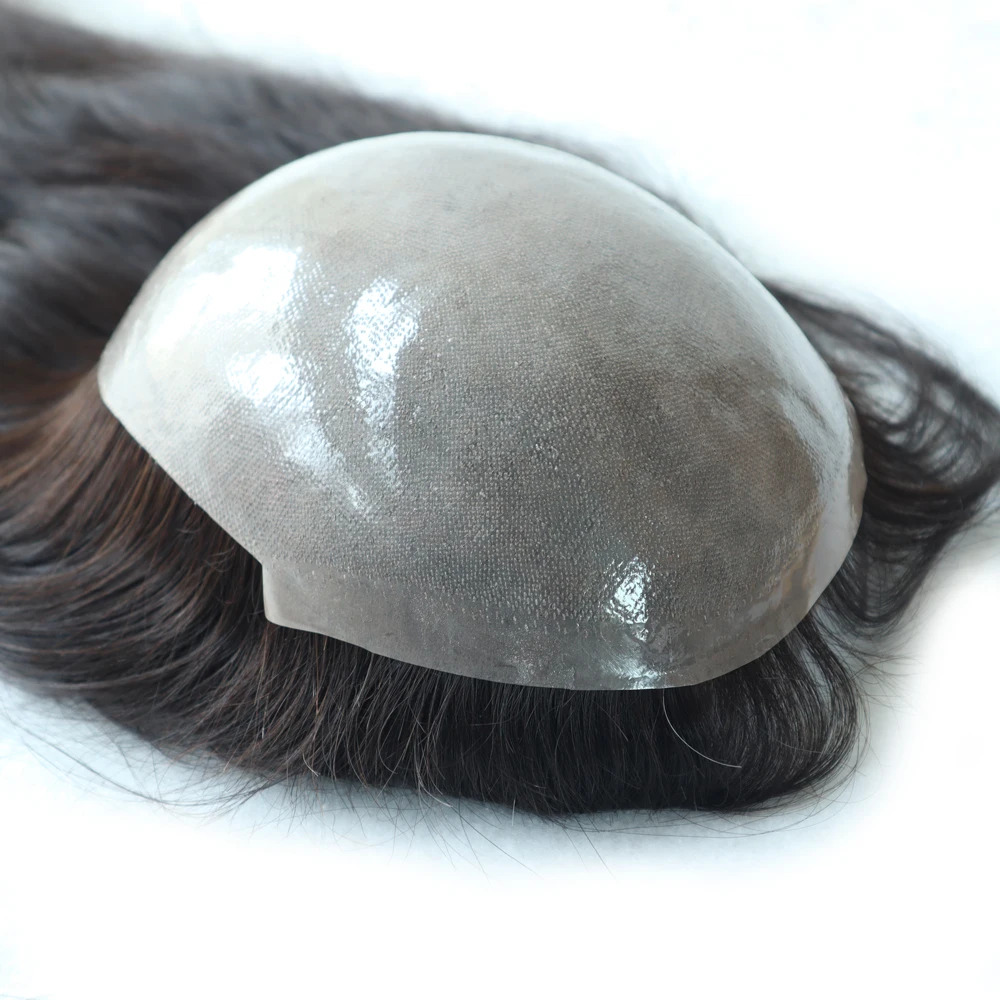 7x9  Hand Tided Polyskin Toupee For Woman 16