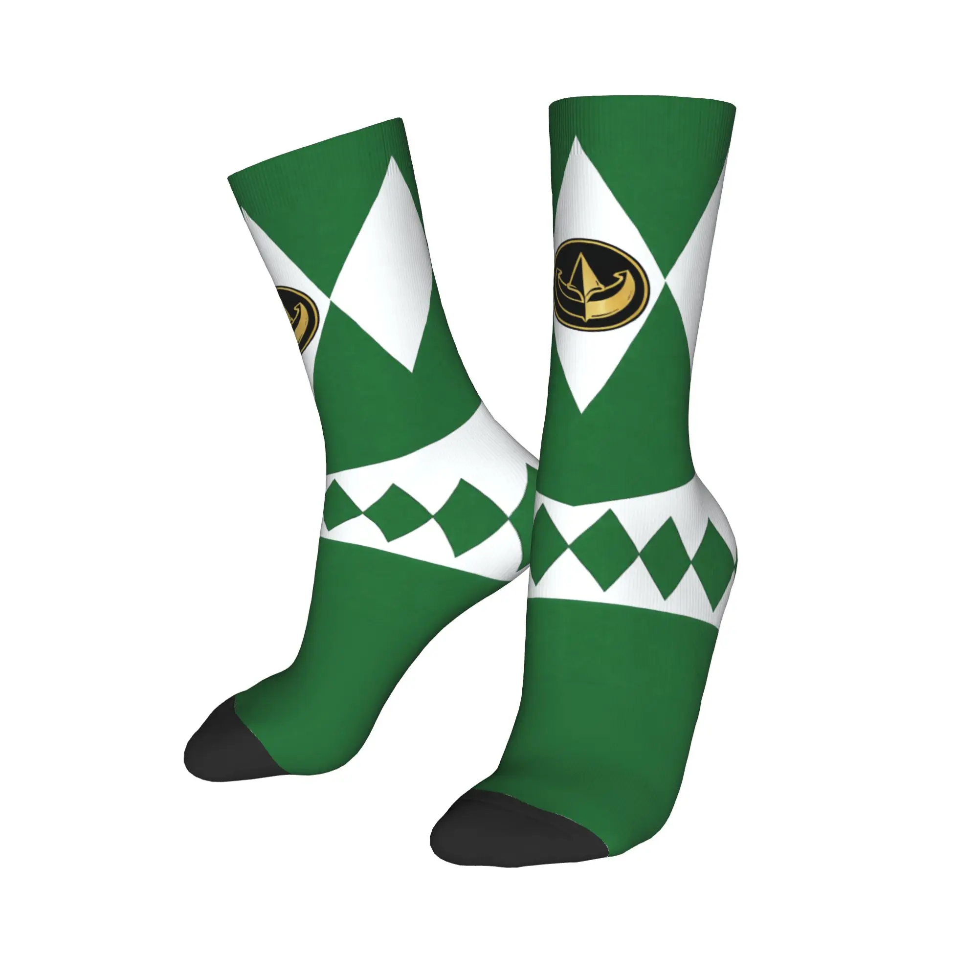 Crazy Design Powers Rangerr Football Socks  Polyester Middle Tube Socks for Unisex Breathable