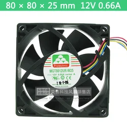 8025 80MM 80*80*25MM Comptuter CPU Cooling Fan Protechnic MGT8012UR-W25 Like Cooler Master FA08025M12LPA 12V 0.66A With 4pin