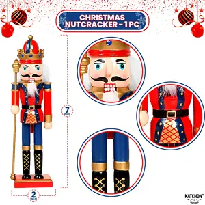 دمية كسارة البندق الخشبية للأطفال دمية مرسومة باليد نقية هدايا لعبة احتفالية قابلة للتحصيل 30 سم 1 قطعة أفضل 6 مبيعات كسارة بندق لعيد الميلاد - رقم 6