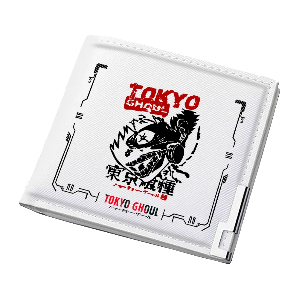 도쿄 구울 카와이 짧은 지갑 카네키 켄 만화 ID 카드 홀더, Pu 가죽 슬림 지갑, 귀여운 돈 가방, 미니 클러치 백