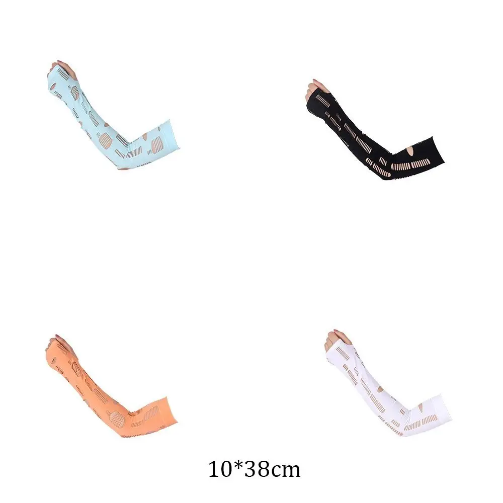 غطاء حماية لليد من الحرير الجليدي للحماية من الشمس، غطاء حماية لليد للأشعة فوق البنفسجية، أكمام للذراع، قفازات شبكية للنساء والفتيات #6