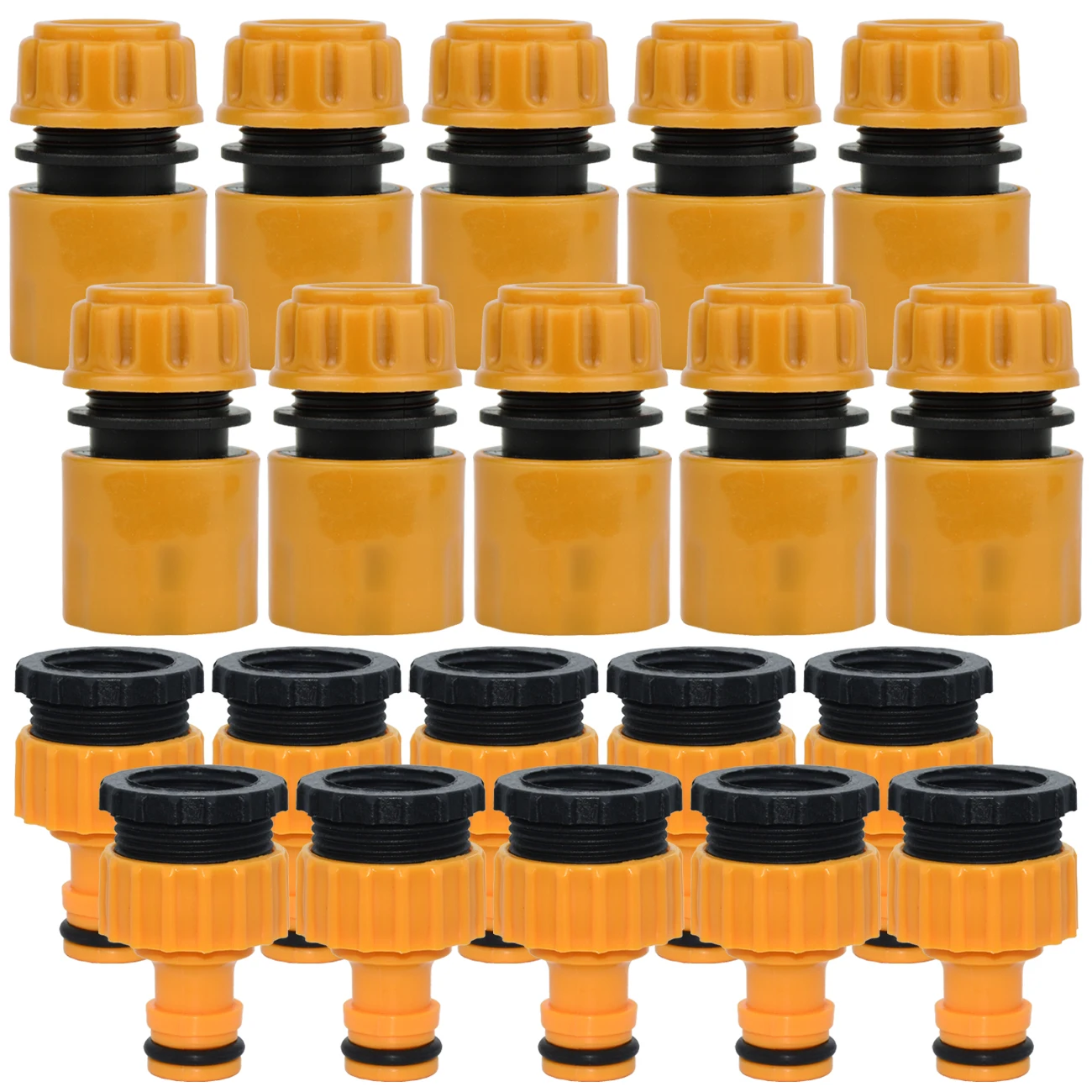 

SPRYCLE 16mm Hose Garden Tap Water Hose Pipe 1/2'' Quick Connector Fitting w/ 1/2''&3/4'' Adapter Repair Watering for Greenhouse