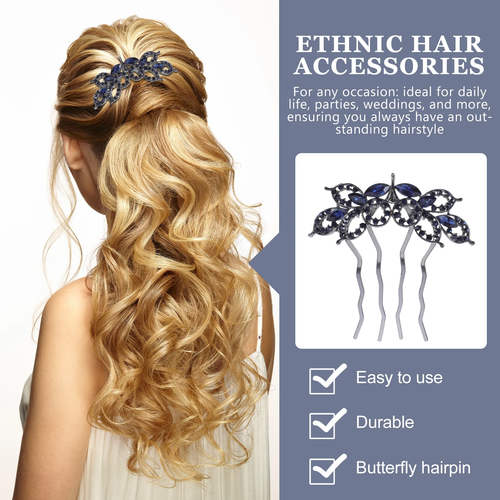 

Sparkling Alloy Rhinestone Crown Hair Accessories For Women Decorative Hair Comb Durable Metal Bridal Party Occasion