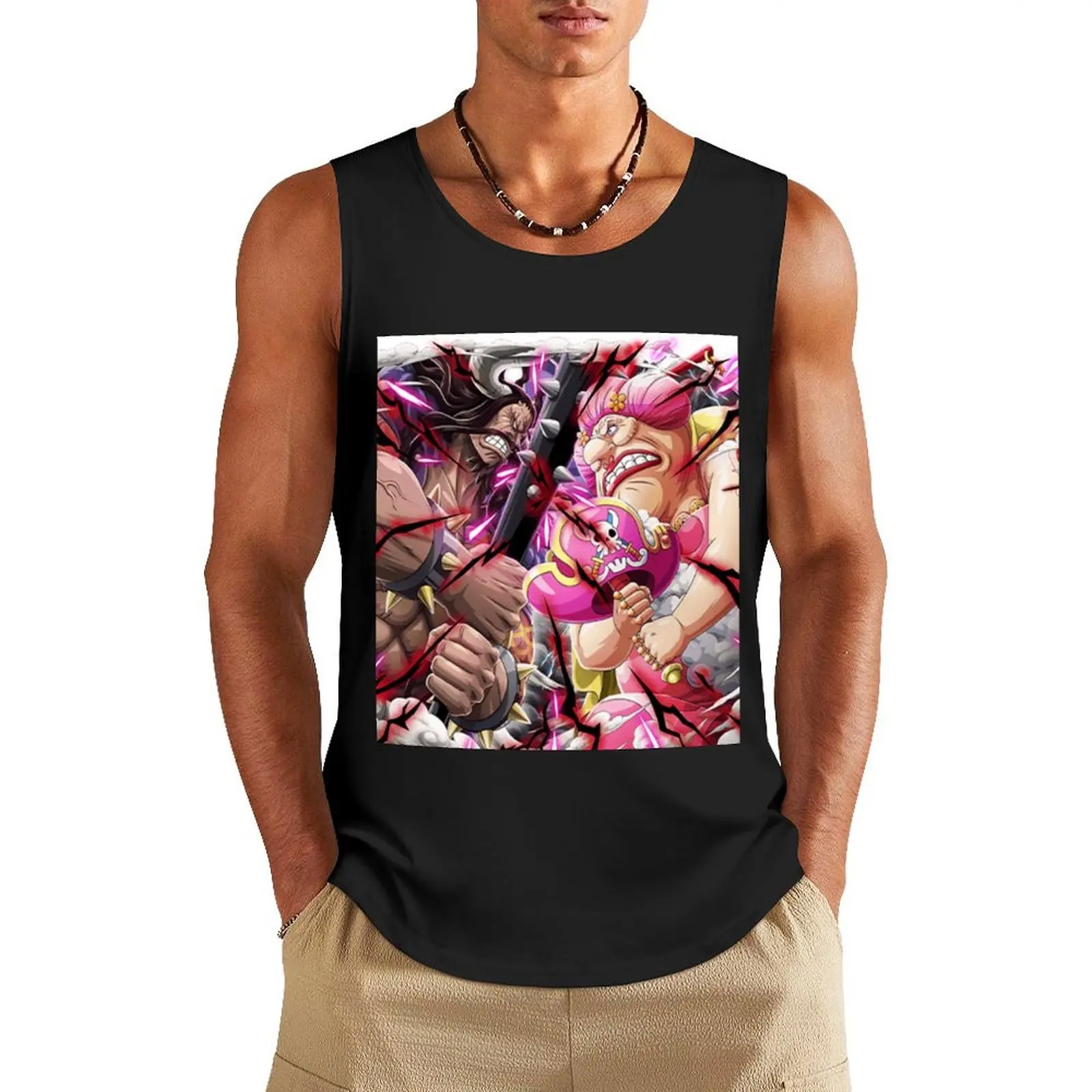 

Kaido vs Big Mom Graphic Tank Top t-shirt for man Gym T-shirts for men