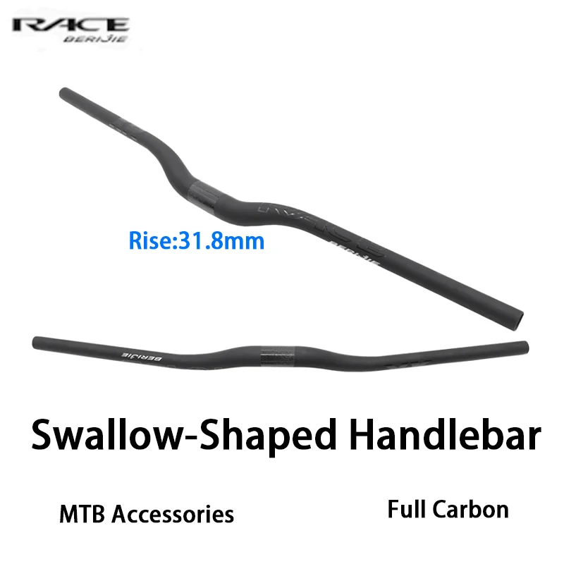 

Mountain Bike Accessories,Mtb Carbon Handlebar,Swallow-Shaped,31.8mm,Full Carbon,660-780mm,Mountain Bike Handlebar