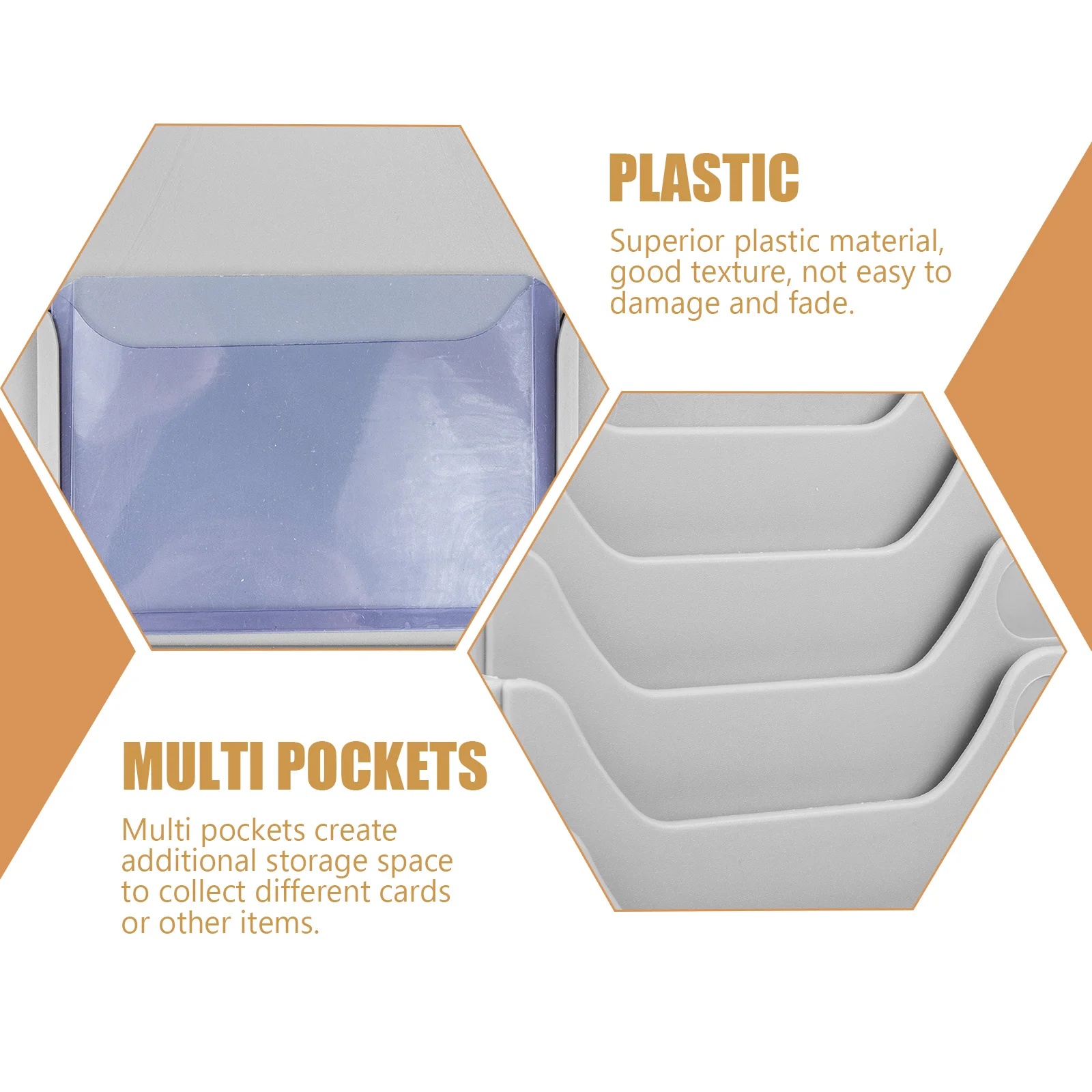 5 Grid Material Card Rack 11.8CM Superior Plastic Multi Pocket Wall Mount Holder Shelf Storage ganizer Factory