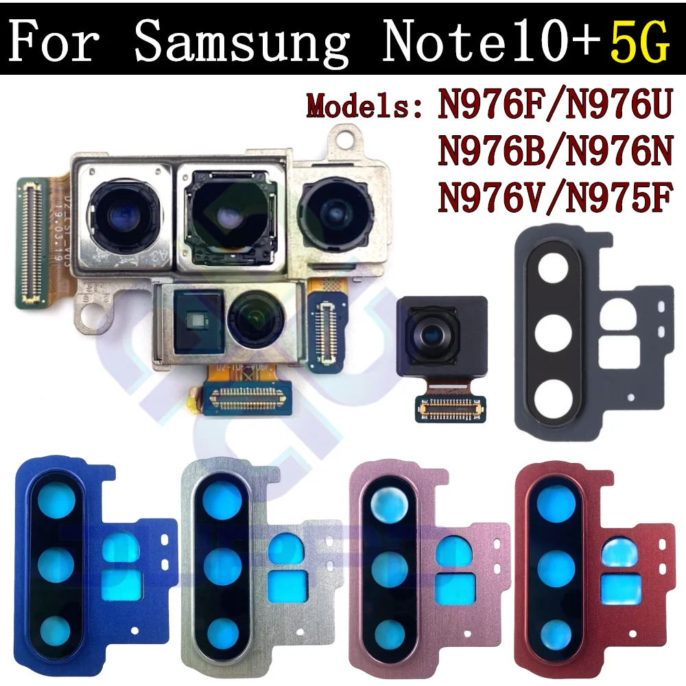 Rear camera lens cover for Samsung Galaxy Note 10 + 5G, n975f, n976n, n976v, n976f, front camera with flex cable