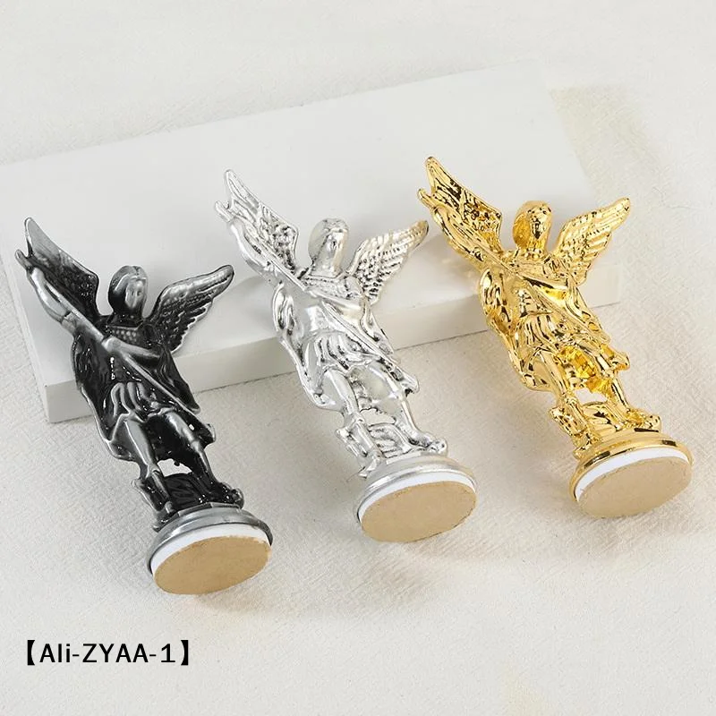 【A】Saint Michael Figurine The Archangel Defeating Satan Guardian Statues Zinc Alloy Ctafts For Home Room Tabletop Decor