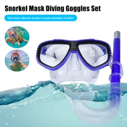 Conjunto de óculos de mergulho com máscara de snorkel para crianças adultos óculos de mergulho conjunto de tubos faixa de cabeça ajustável equipamento de mergulho presente