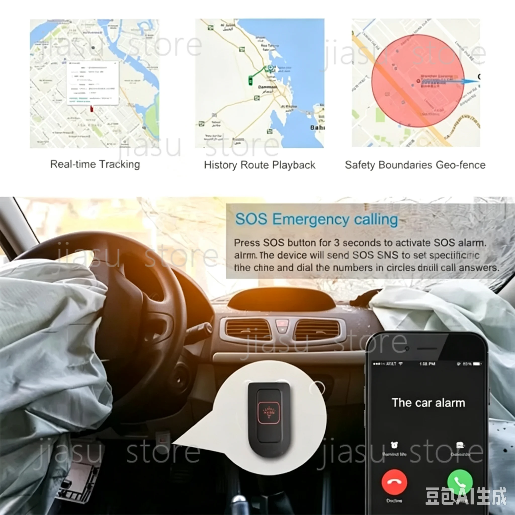 JC400P 4G Dual‑Camera Car DVR, GPS Positioning Vehicle Dash Cam with Remote Real‑Time Monitoring Function