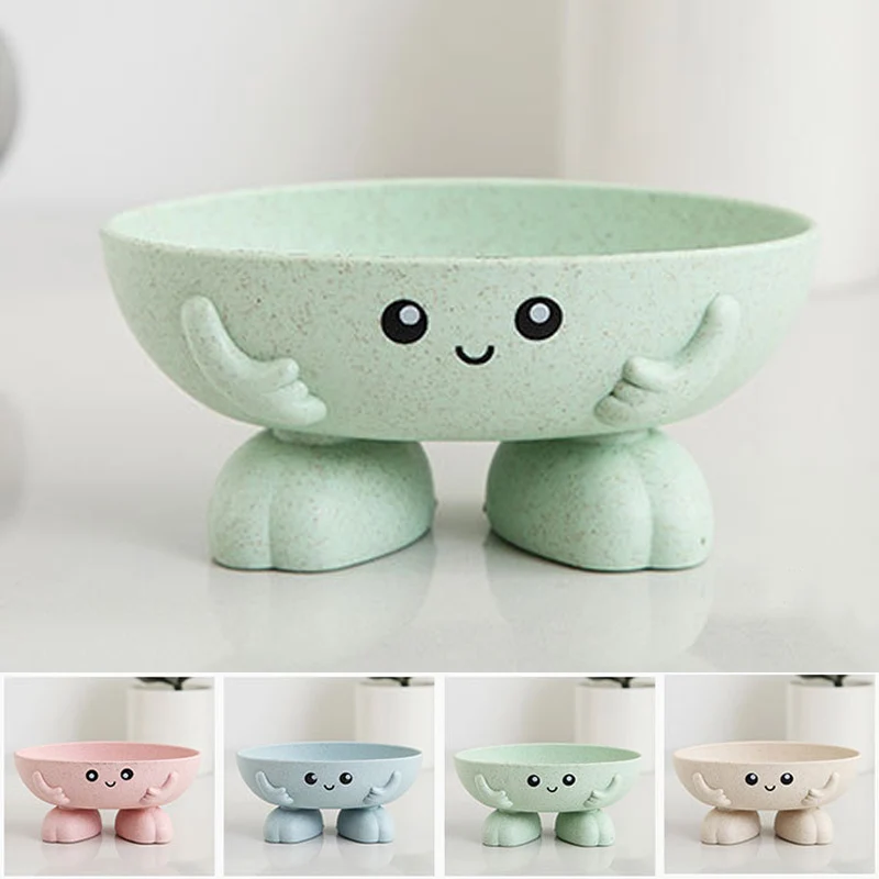 New 1Pcs Eco-friendly Soap Box Non-slip Soap Dish Bathroom Supplies Soap Holder Cartoon Shape Storage Box Bathroom Accessories