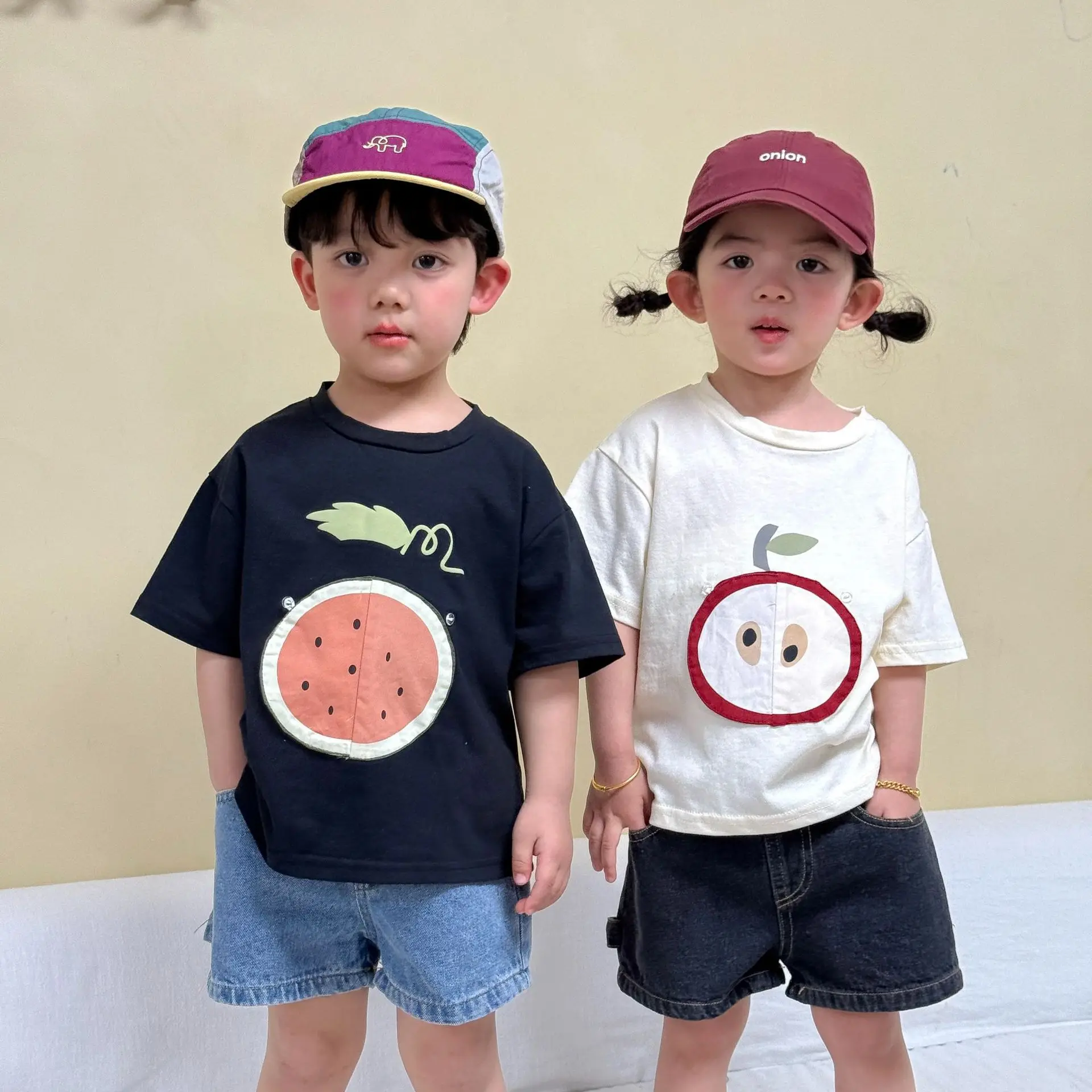 T-shirt 2026 Spring and Summer New Childrens Clothing Boys and Girls Three-dimensional Cartoon Cotton Short-sleeved T-shirt