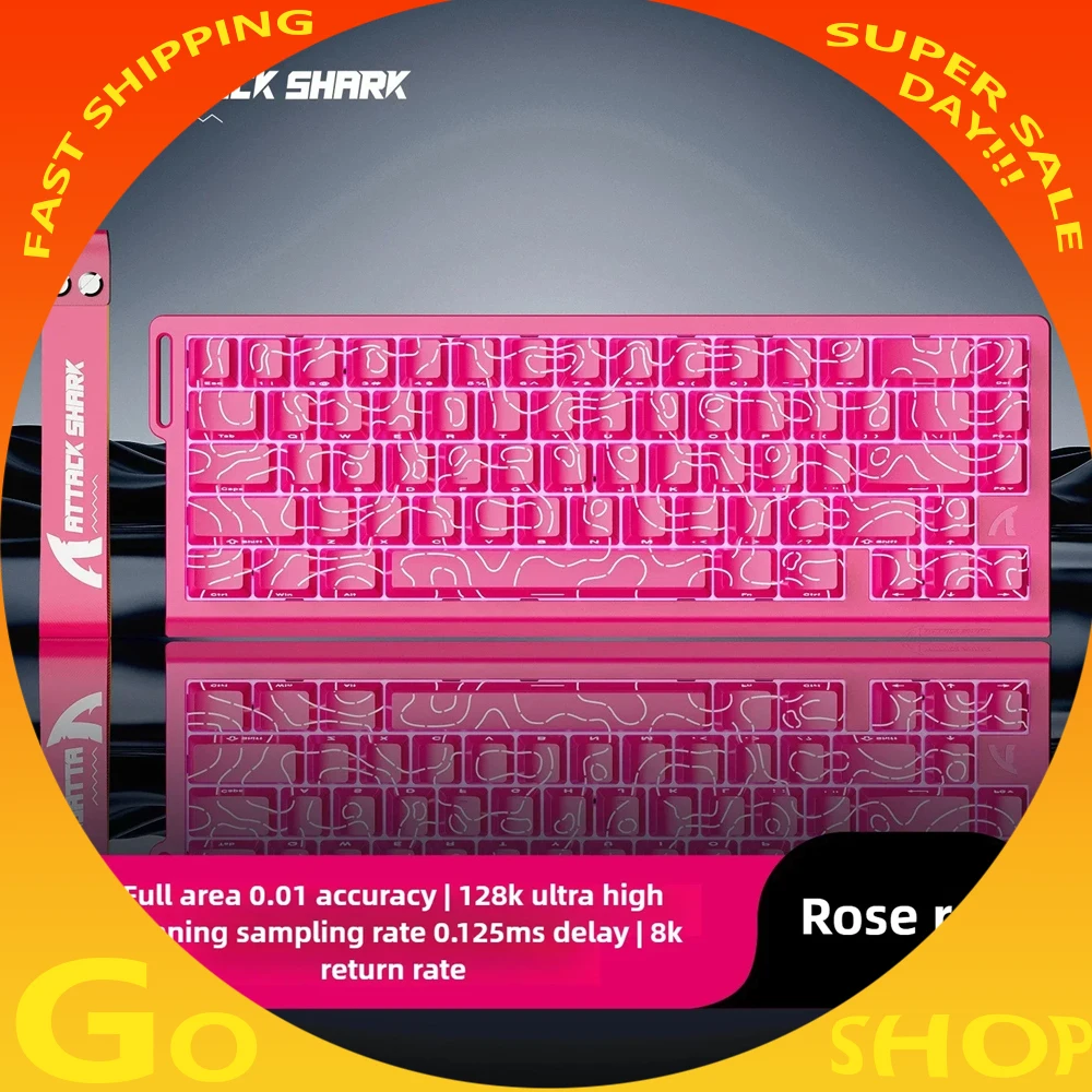 

Игровая механическая клавиатура ATTACK SHARK X68HE, 8K, низкая задержка, RGB, точность 0,01 мм RT, эргономичная магнитная клавиатура для киберспорта