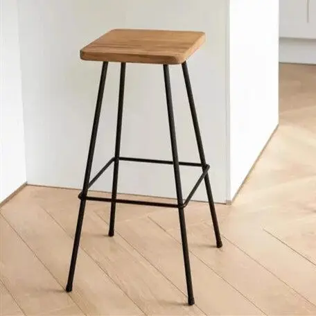 

Винтажный американский барный стул из массива дерева с металлическими ножками, высокий стул для кухни, бистро, кафе