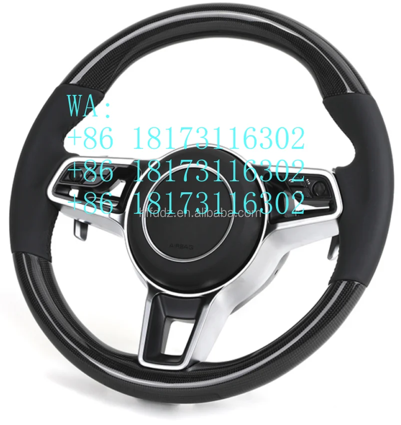 Factory Discounts Custom  Black  Steering Wheel for Po rsc hes Cayenne Panamera 718 911 997 985 981 Mk2 Boxster Cayman 987