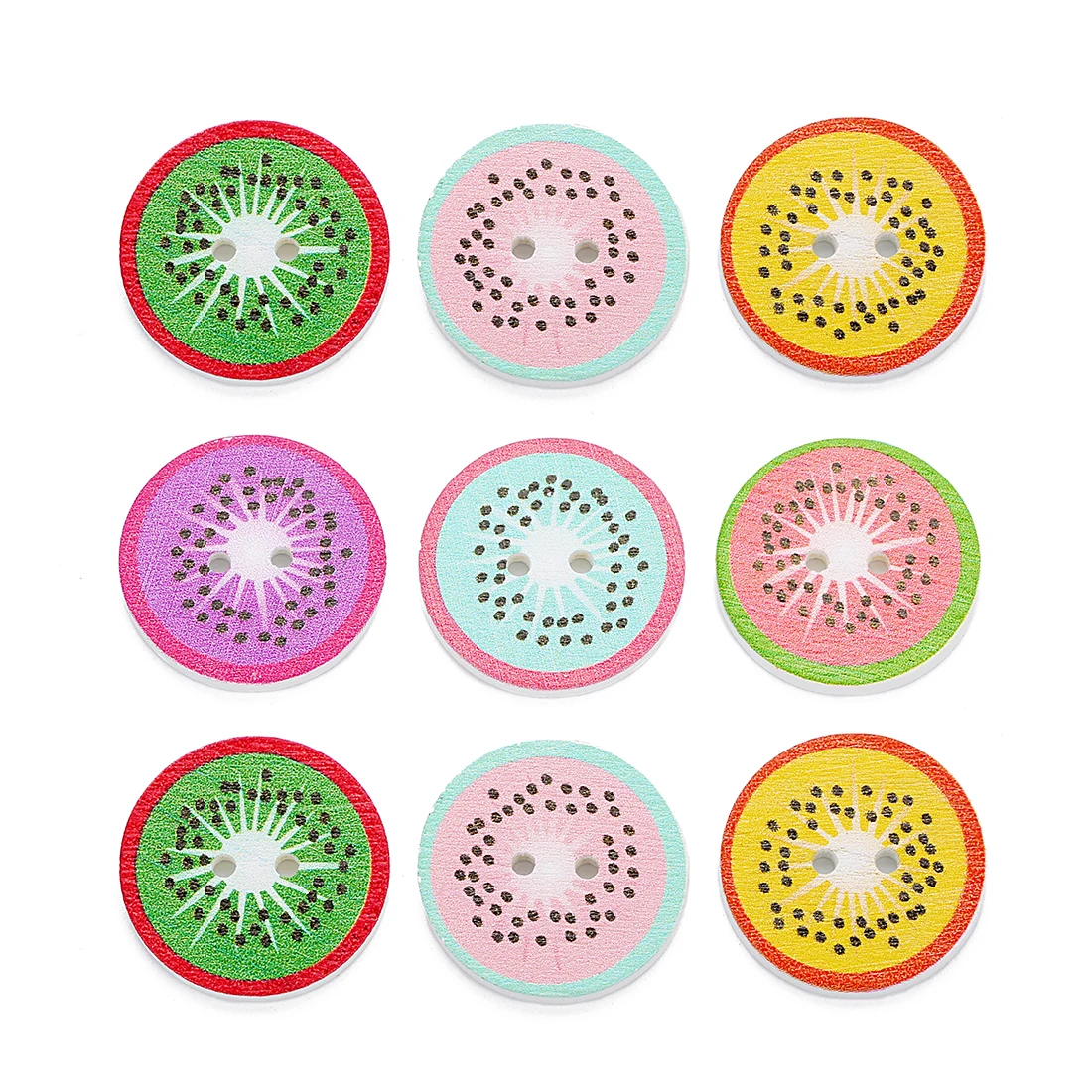 

30Pcs Colorful Wooden Buttons Decorative Sewing Button Watermelon Stawberry For DIY Crafts Materials Apparel Sewing Accessories