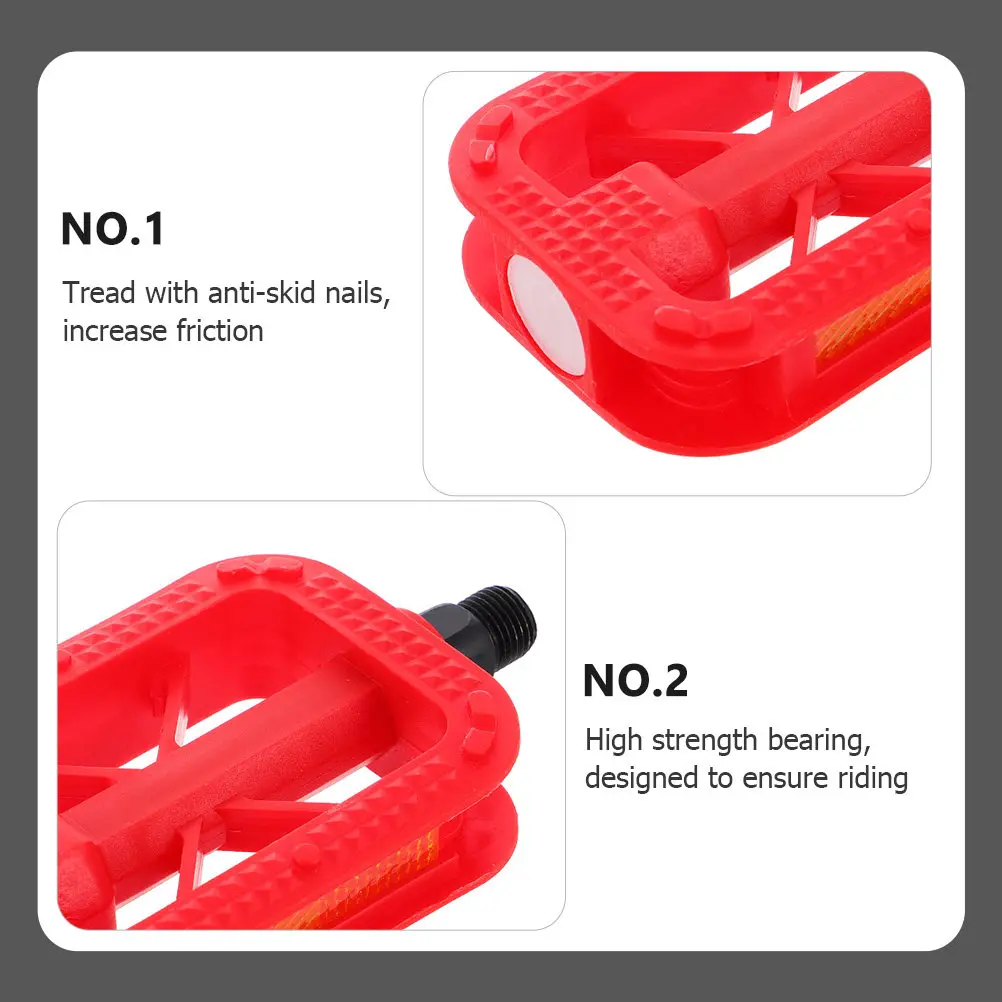 

1 комплект антискользящих педалей для велосипедов из высококачественного пластика с плавным вращением и длительным сроком службы для горных и шоссейных велосипедов, профессиональные.