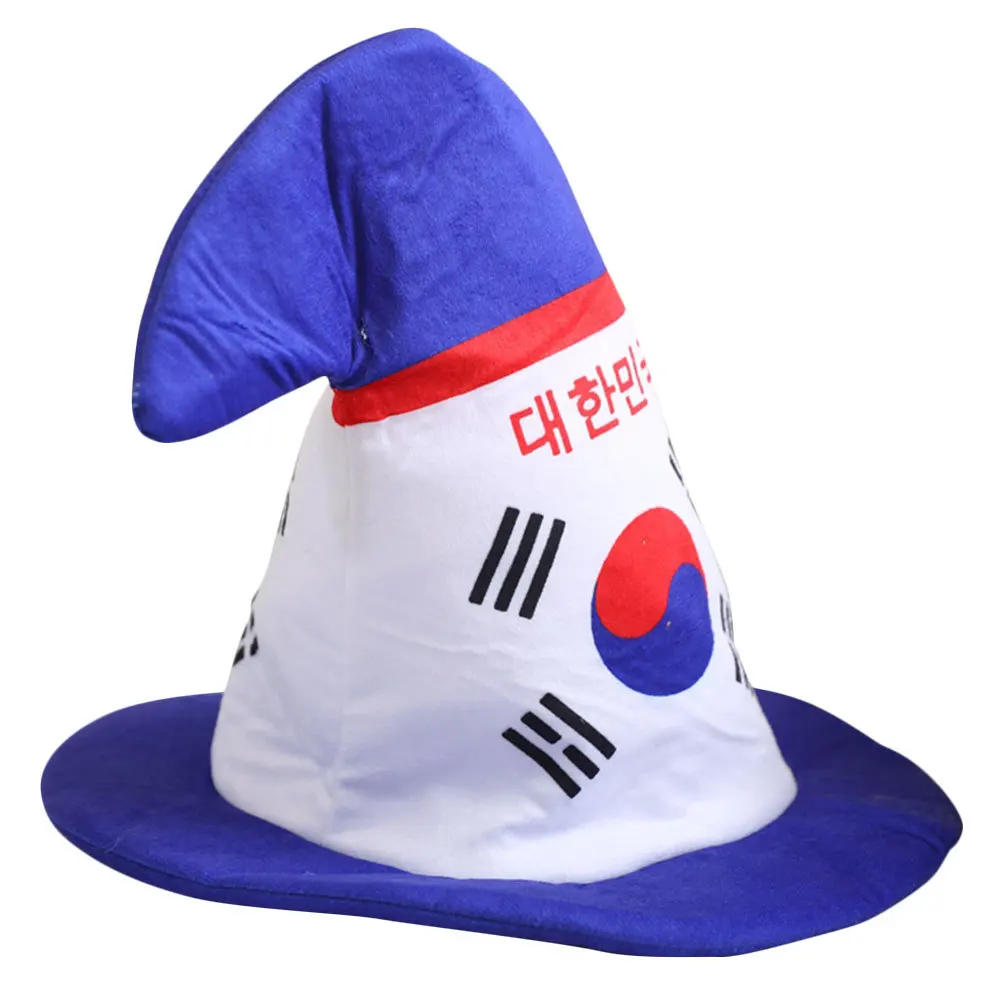 

South Korea Flag Pointed Hat Party Cosplay Headgear Festival Costume Accessory Sports Event Carnival Selfie Prop