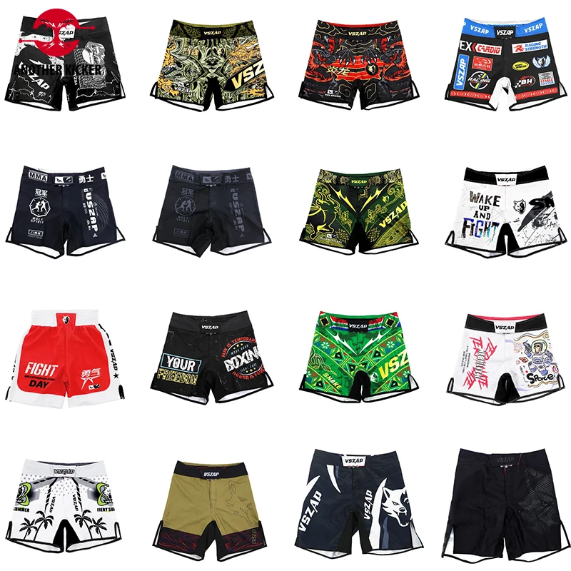 

Vszap BJJ Jiu Jitsu Shorts MMA No Gi Fight Short для борьбы, ММА, борьбы, муай-тай и бокса Мужские боксерские штаны для кикбоксинга