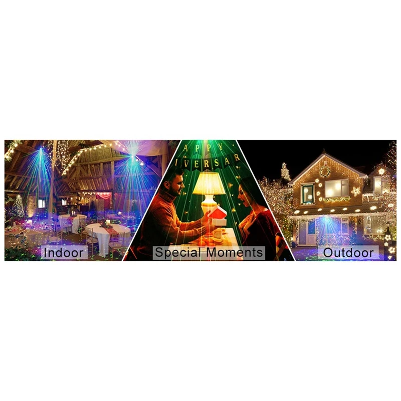 DJ Stage Party Disco Lights Laser Projector 9LED Red Green Blue Flash Strobe Christmas Holiday Party Decoration Lights