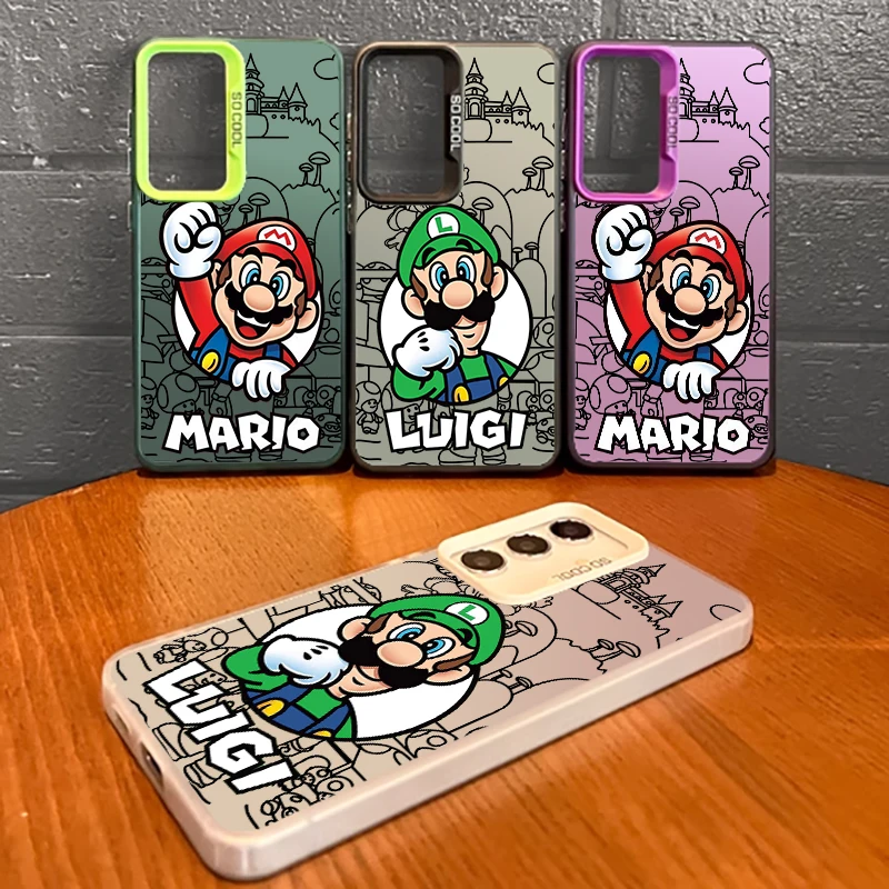 

Anime Super M-Mario Cartoon For Samsung A73 A72 A71 A53 A52 A51 A33 A54 A34 A35 A36 A55 A56 A26 5G Colorful Silver Phone Case