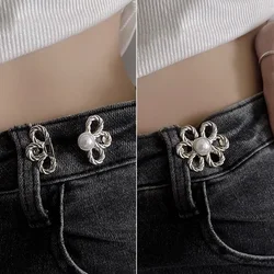 Waist Metal Flower Adjustable Tighten Invisibility Simple Decoration Couple Buckles Pants Skirts Size Change From Large To Small