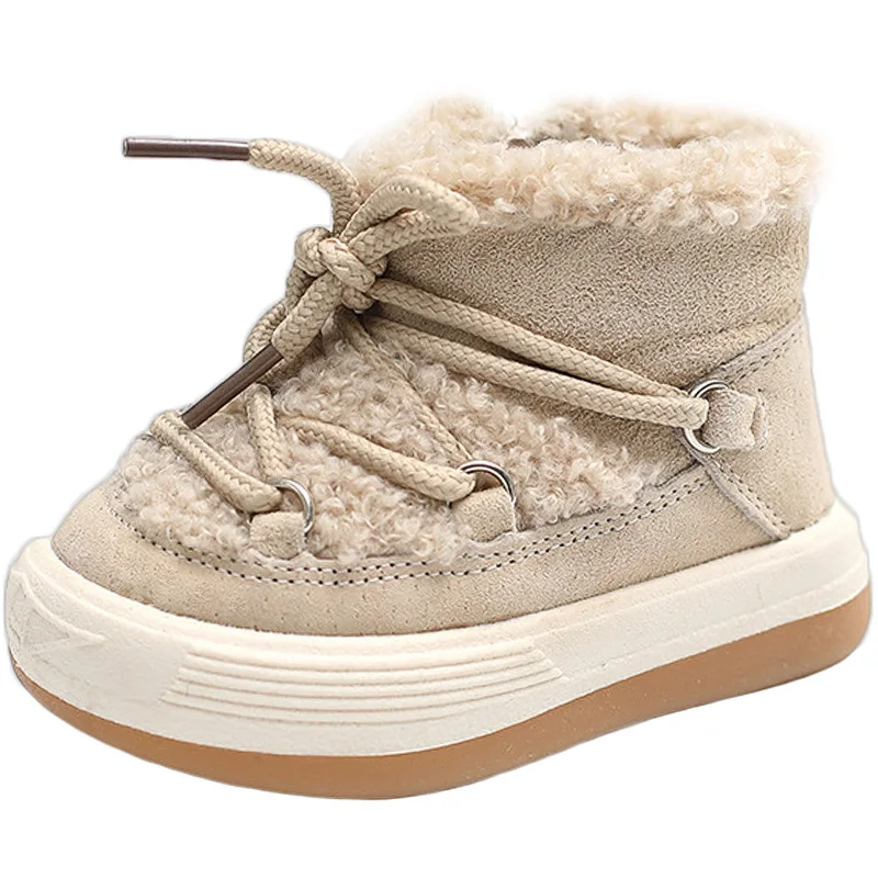 Neve crianças botas quentes menina princesa de pelúcia sapatos da criança 1-6 anos de idade meninas macio confortável casual zíper crianças botas