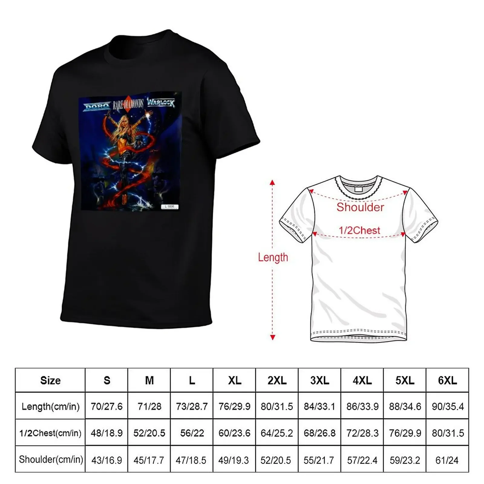 Warlock - Rare Diamonds album 1991 T-Shirt football t shirt graphic t shirts plus size clothes Short sleeve tee men