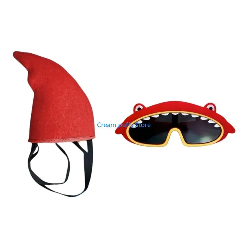 50LE Shark Costume Accessories Shark Fin Shark Headband Glasses Halloween Cosplay Costume Photo Props for Women Men Gift