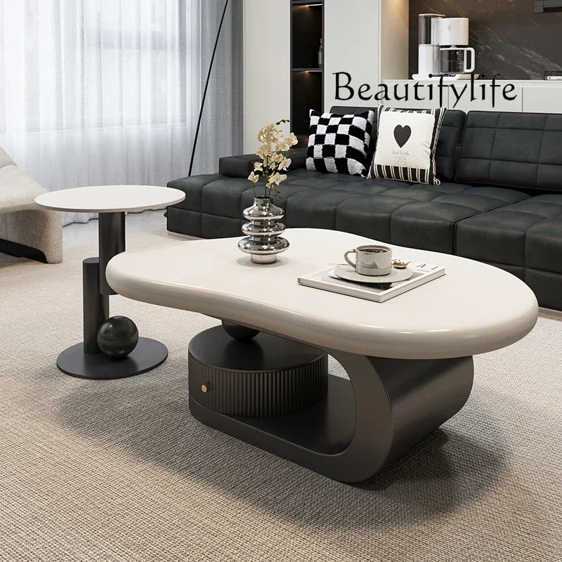 

yj15 FTavolino minimalista creativo piccolo appartamento soggiorno casa luce lusso alto senso moderno semplice stile crema