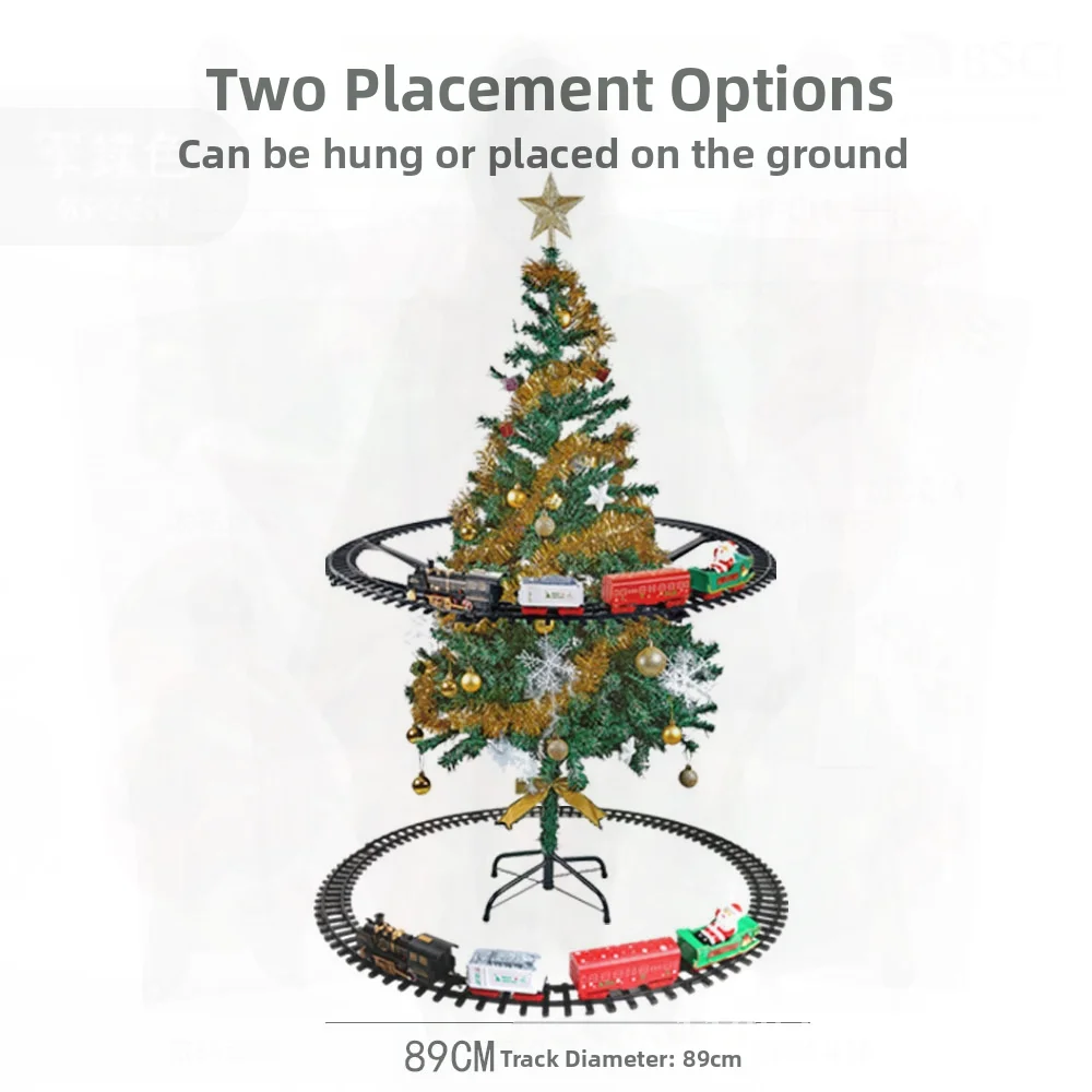 Hanging Christmas Music Light Electric Tree Circumventing Children's Toy Train Remote Control Trackless Toy Car Wholesale