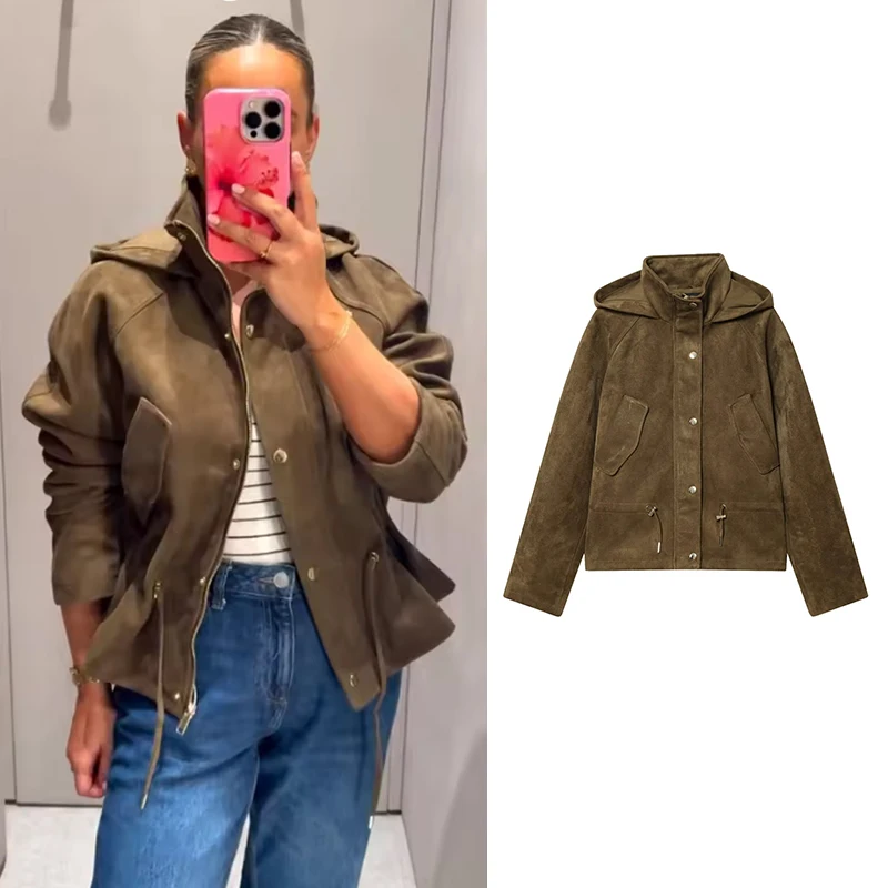 

Осенние женские куртки, новинка 2025 года, шикарные прямые элегантные женские теплые куртки с капюшоном, уличная мода, молодежные дорожные праздничные пальто