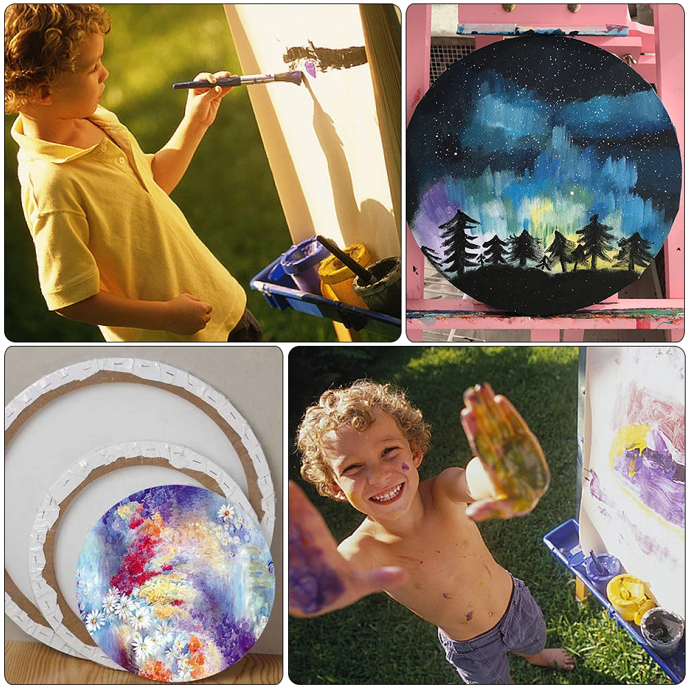 

2 Pcs Customized Oil Painting Frame Cotton Canvas Canvases for Beginner Cotton.