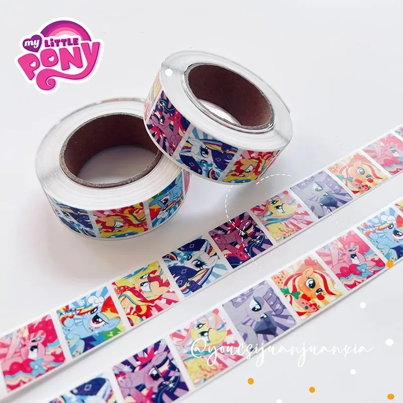 500pcs/roll My Little Pony Sticker for Kids Envelope Sealing Sticker Cartoon Paper Tape Stationery Suppliers Birthday DIY Gift