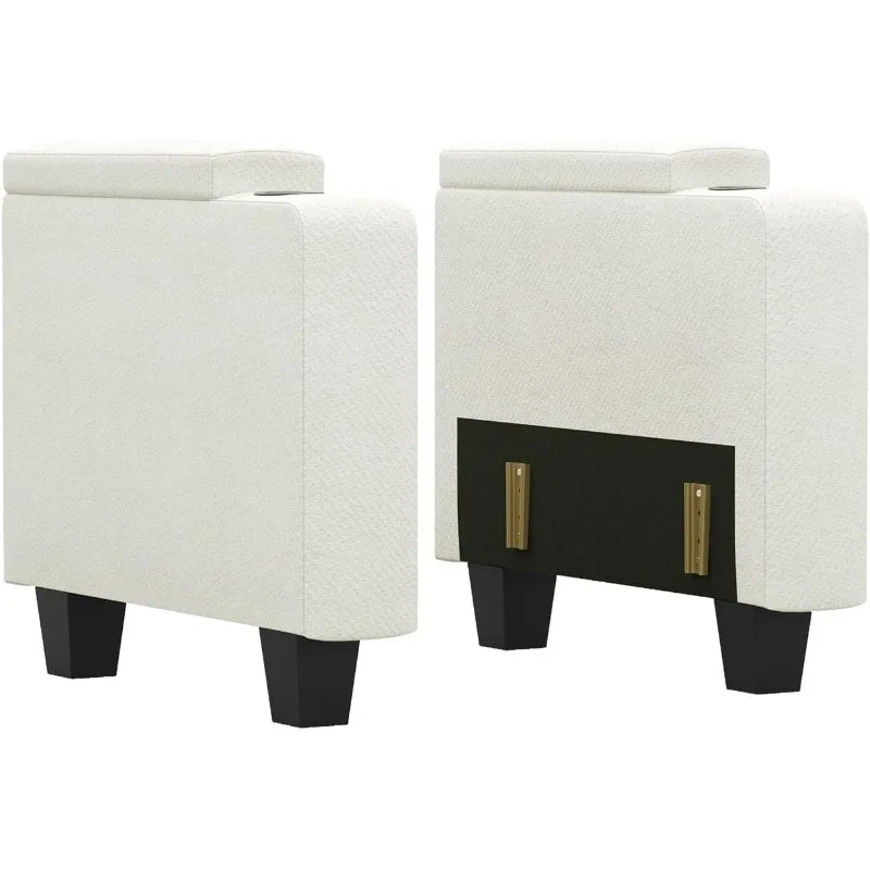 

Тканевые модульные подлокотники для секционного дивана с подстаканником, модульная боковая часть дивана для секционного дивана. Бежевый.