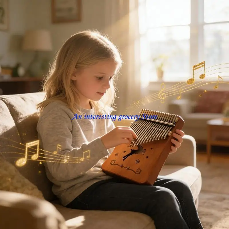 652D Small Natural Thumb Piano 21 Keys for Smooth Playability and Warm Acoustic Tones Perfect for Travel or Home Use