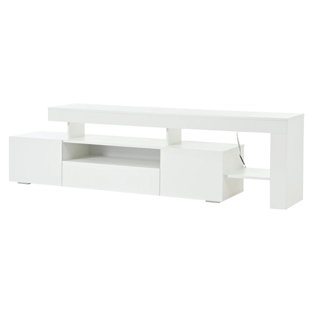 192 * 37 * 53 cm moderner Wohnzimmer-TV-Schrank mit 3 Schränken, TV-Ständer mit LED, Hochglanz-Lowboard, Kommode für 85-Zoll-Fernseher – Detail 15