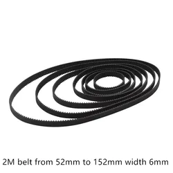 LINK CNC 3D printer belt GT2 closed loop rubber 2GT timing 52 134 136 138 140 142 144 146 152 lunghezza 52mm 152mm larghezza 6mm