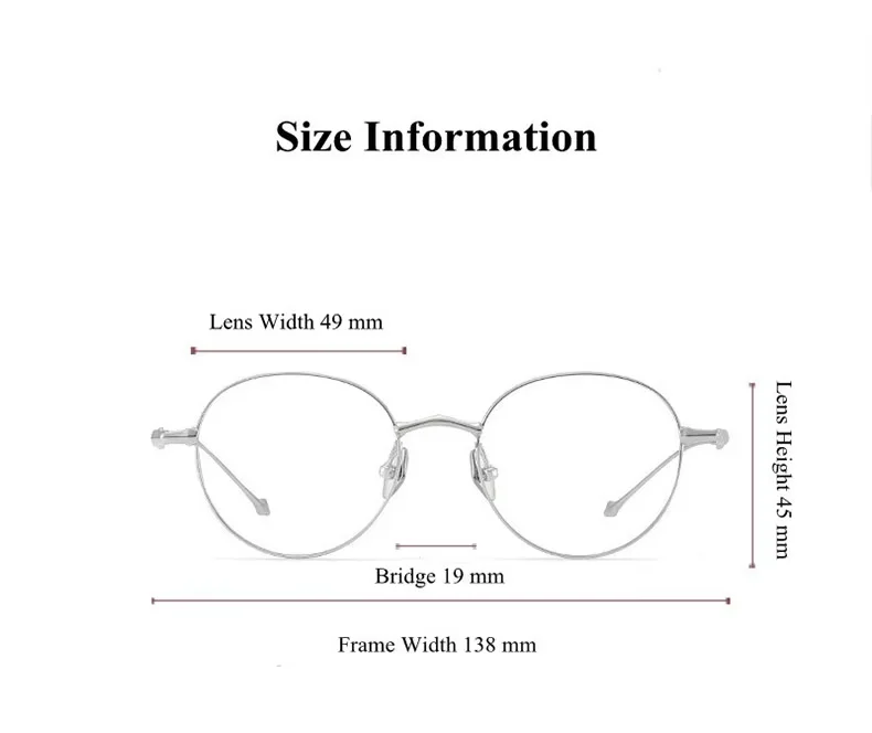 إطار نظارات من التيتانيوم النقي للرجال موضة عصرية مستديرة وصفة طبية نظارات ضوء قصر النظر البصري نظارات ريترو للنساء