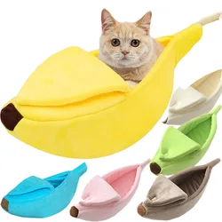 Caldo a forma di Banana cane gatto letto accogliente cestino cucciolo gattini cuscino cuccia portatile Pet Sleeping Mat letto gatti forniture