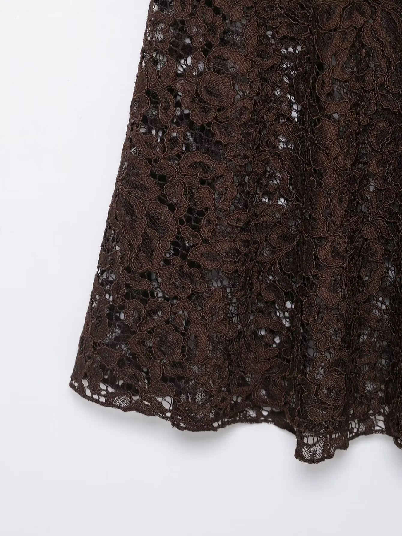 TFAFXY 2025, Herbst Frauen Mode Einfarbig Satin Spitze Splice Hohe Taille Lange Röcke Frauen Elegante Party Röcke Y2K – Detail 7