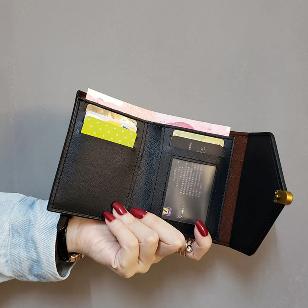 Luxe Vrouwen Pu Lederen Portemonnee Meerlaagse Kaarthouder Lederen Portemonnee Eenvoudige Mini Clutch Tas Kaarthouders Clutch