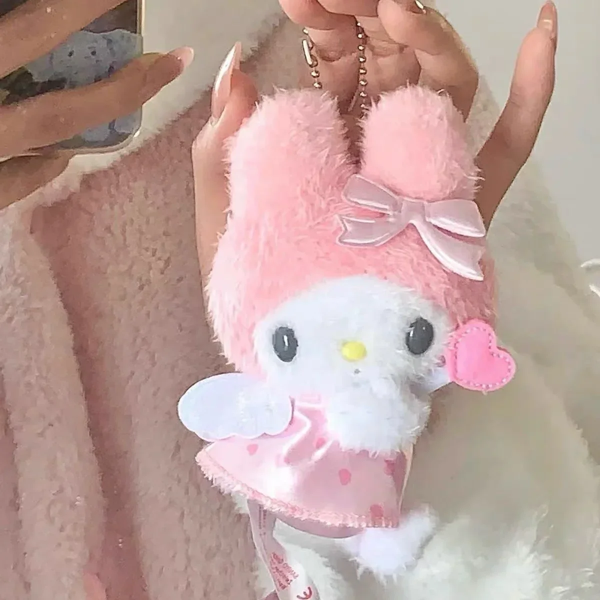 

Love Angel Kuromis My Melodys Plush Doll Kawaii Hello Kittys Cinnamorolls Keychain Pendant Backpack Decoration Children Toy Gift