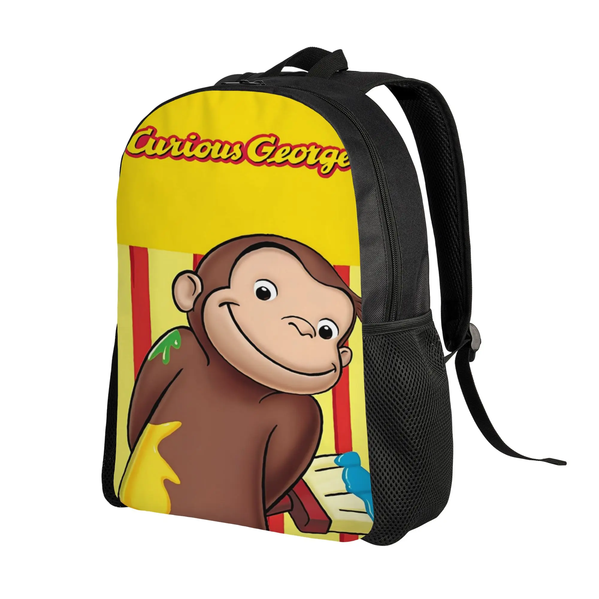 Cartoon Curious George Backpack  Kawaii Backpacks Boy Travel Big High School Bags Custom Rucksack