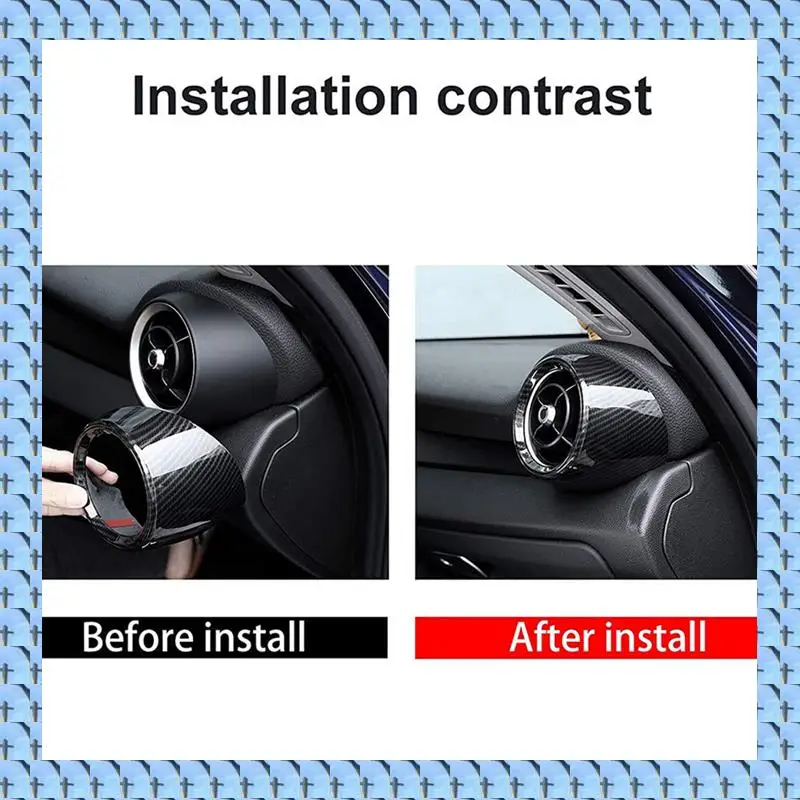 

NOCM 2 шт. передняя боковая крышка вентиляционного отверстия для кондиционера, накладка, рамка из углеродного волокна, пластик для Alfa Romeo Giulia 2017-2020