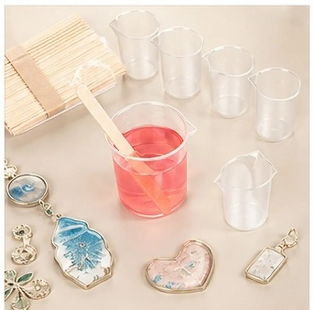 1Set Resin Mixing Cups Set Epoxy Resin Molds Jewelry Making Tools Liquid Measuring Silicone Cups for DIY Casting Crafts Supplies