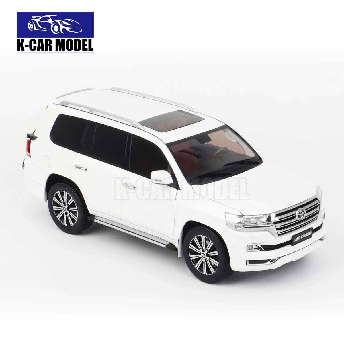 KengFai 1/18 Land Cruiser 200 LC200 Spare Tire Version Diecast Model White Toys Car Boys Girls Gifts