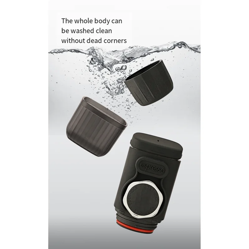 

AC93-Portable Espresso Maker For Ground Coffee & Capsules, Small Travel Coffee Machine, Ideal For Camping, Hiking, Office
