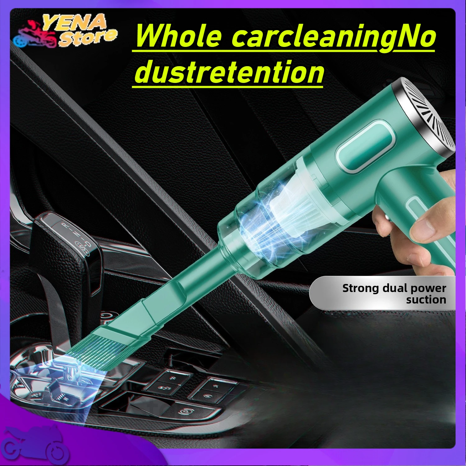 

Car Vacuum Cleaner Wireless Portable Big Suction Car Vacuum Cleaner Small Mini Blower with Double Filter